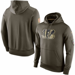 NFL Mens Cincinnati Bengals Nike Olive Salute To Service KO Performance Hoodie