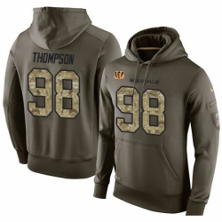 NFL Nike Cincinnati Bengals 98 Brandon Thompson Green Salute To Service Mens Pullover Hoodie