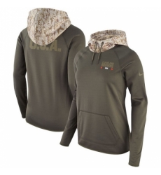 NFL Womens Cleveland Browns Nike Olive Salute to Service Performance Pullover Hoodie