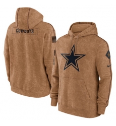 Men Dallas Cowboys 2023 Brown Salute To Service Pullover Hoodie