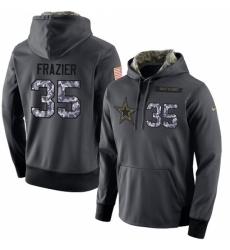 NFL Mens Nike Dallas Cowboys 35 Kavon Frazier Stitched Black Anthracite Salute to Service Player Performance Hoodie