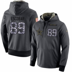 NFL Mens Nike Dallas Cowboys 89 Gavin Escobar Stitched Black Anthracite Salute to Service Player Performance Hoodie