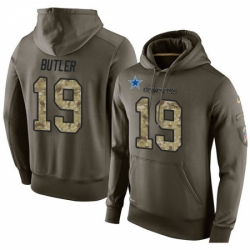 NFL Nike Dallas Cowboys 19 Brice Butler Green Salute To Service Mens Pullover Hoodie