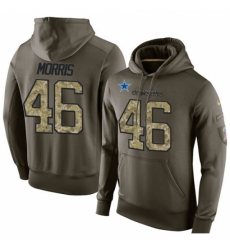 NFL Nike Dallas Cowboys 46 Alfred Morris Green Salute To Service Mens Pullover Hoodie