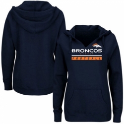 NFL Denver Broncos Majestic Womens Self Determination Pullover Hoodie Navy