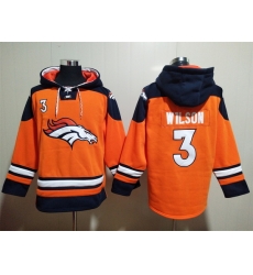 Men Denver Broncos 3 Russell Wilson Stitched Hoodie