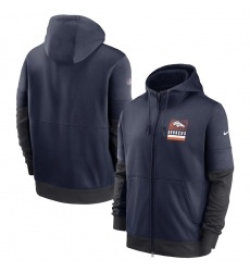 Men Denver Broncos New 2020 Nike Gray Black Fan Gear Mascot Performance Full Zip Hoodie