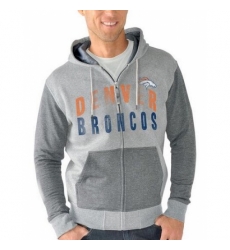 NFL Denver Broncos G III Sports by Carl Banks Safety Tri Blend Full Zip Hoodie Heathered Gray