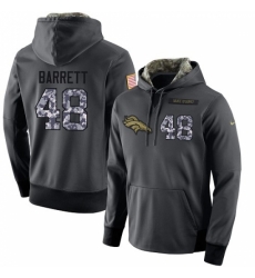 NFL Mens Nike Denver Broncos 48 Shaquil Barrett Stitched Black Anthracite Salute to Service Player Performance Hoodie