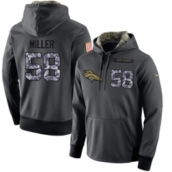 NFL Mens Nike Denver Broncos 58 Von Miller Stitched Black Anthracite Salute to Service Player Performance Hoodie