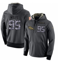 NFL Mens Nike Denver Broncos 95 Derek Wolfe Stitched Black Anthracite Salute to Service Player Performance Hoodie