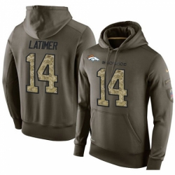 NFL Nike Denver Broncos 14 Cody Latimer Green Salute To Service Mens Pullover Hoodie