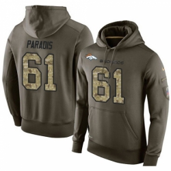 NFL Nike Denver Broncos 61 Matt Paradis Green Salute To Service Mens Pullover Hoodie