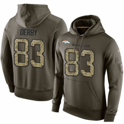 NFL Nike Denver Broncos 83 AJ Derby Green Salute To Service Mens Pullover Hoodie