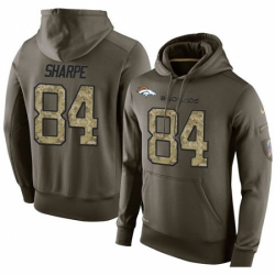 NFL Nike Denver Broncos 84 Shannon Sharpe Green Salute To Service Mens Pullover Hoodie