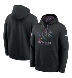 Men Detroit Lions Black 2024 Crucial Catch Club Pullover Hoodie