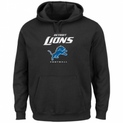 NFL Mens Detroit Lions Black Critical Victory Pullover Hoodie