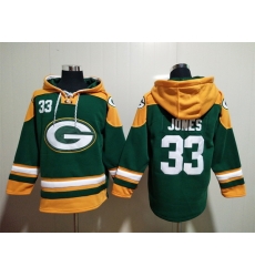 NFL Men Green Bay Packers 33 Aaron Jones Stitched Hoodie