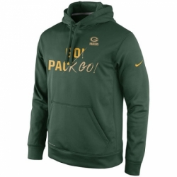 NFL Mens Green Bay Packers Nike Green Gold Collection KO Pullover Performance Hoodie