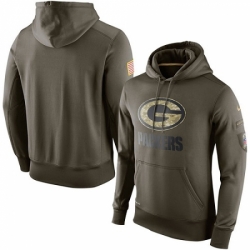 NFL Mens Green Bay Packers Nike Olive Salute To Service KO Performance Hoodie