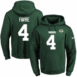 NFL Mens Nike Green Bay Packers 4 Brett Favre Green Name Number Pullover Hoodie