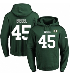 NFL Mens Nike Green Bay Packers 45 Vince Biegel Green Name Number Pullover Hoodie