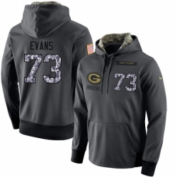 NFL Mens Nike Green Bay Packers 73 Jahri Evans Stitched Black Anthracite Salute to Service Player Performance Hoodie