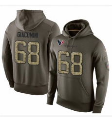 NFL Nike Houston Texans 68 Breno Giacomini Green Salute To Service Mens Pullover Hoodie