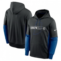 Men Indianapolis Colts Black Color Block Fleece Performance Pullover Hoodie