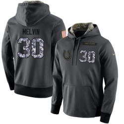 NFL Mens Nike Indianapolis Colts 30 Rashaan Melvin Stitched Black Anthracite Salute to Service Player Performance Hoodie