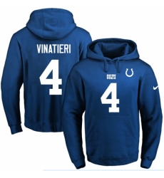 NFL Mens Nike Indianapolis Colts 4 Adam Vinatieri Royal Blue Name Number Pullover Hoodie