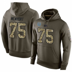 NFL Nike Indianapolis Colts 75 Jack Mewhort Green Salute To Service Mens Pullover Hoodie