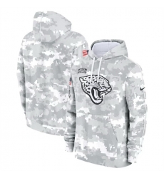 Men Jacksonville Jaguars 2024 Arctic Camo Salute To Service Club Fleece Pullover Stitched Hoodie