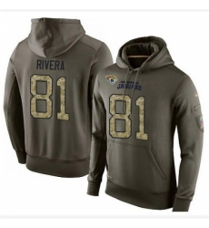 NFL Nike Jacksonville Jaguars 81 Mychal Rivera Green Salute To Service Mens Pullover Hoodie