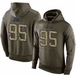 NFL Nike Jacksonville Jaguars 95 Abry Jones Green Salute To Service Mens Pullover Hoodie