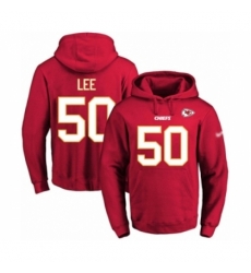 Football Mens Kansas City Chiefs 50 Darron Lee Red Name Number Pullover Hoodie