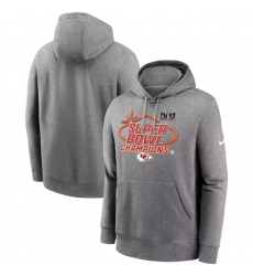 Men Kansas City Chiefs Gray Super Bowl LVIII Champions Locker Room Trophy Collection Club Pullover Hoodie