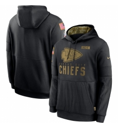 Men Kansas City Chiefs Nike 2020 Salute to Service Sideline Performance Pullover Hoodie Black