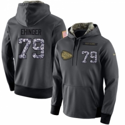 NFL Mens Nike Kansas City Chiefs 79 Parker Ehinger Stitched Black Anthracite Salute to Service Player Performance Hoodie