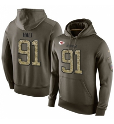 NFL Nike Kansas City Chiefs 91 Tamba Hali Green Salute To Service Mens Pullover Hoodie