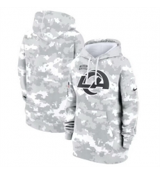 Women Los Angeles Rams 2024 Arctic Camo Salute To Service Club Fleece Pullover Hoodie