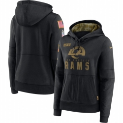 Women Los Angeles Rams Nike 2020 Salute to Service Performance Pullover Hoodie Black