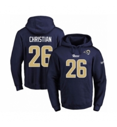 Football Mens Los Angeles Rams 26 Marqui Christian Navy Blue Name Number Pullover Hoodie