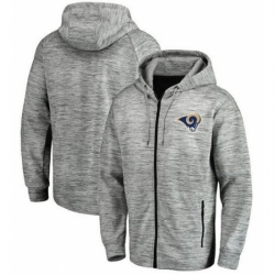 NFL Los Angeles Rams Pro Line by Fanatics Branded Space Dye Performance Full Zip Hoodie Heathered Gray