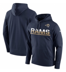 NFL Mens Los Angeles Rams Nike Navy Sideline Circuit Pullover Performance Hoodie