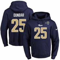 NFL Mens Nike Los Angeles Rams 25 Lance Dunbar Navy Blue Name Number Pullover Hoodie