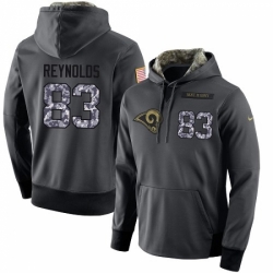 NFL Mens Nike Los Angeles Rams 83 Josh Reynolds Stitched Black Anthracite Salute to Service Player Performance Hoodie