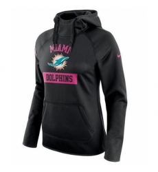 NFL Miami Dolphins Nike Womens Breast Cancer Awareness Circuit Performance Pullover Hoodie Black