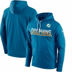 NFL Mens Miami Dolphins Nike Blue Sideline Circuit Pullover Performance Hoodie