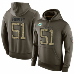 NFL Nike Miami Dolphins 51 Mike Pouncey Green Salute To Service Mens Pullover Hoodie